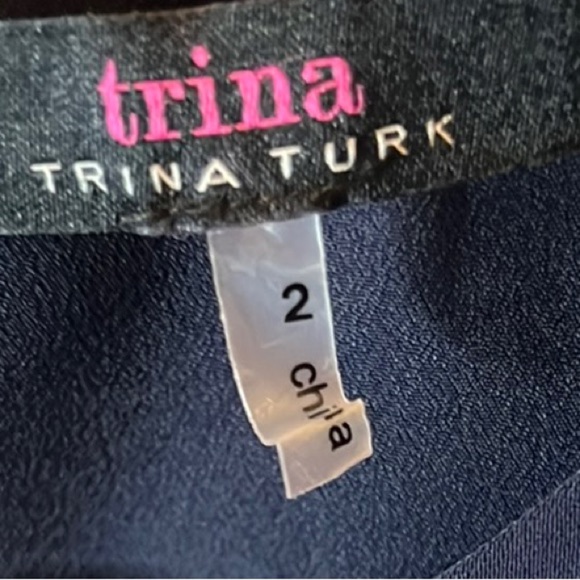 Trina Turk Blue Ruffled Sheath Dress with Flutter Sleeves - Picture 2 of 10